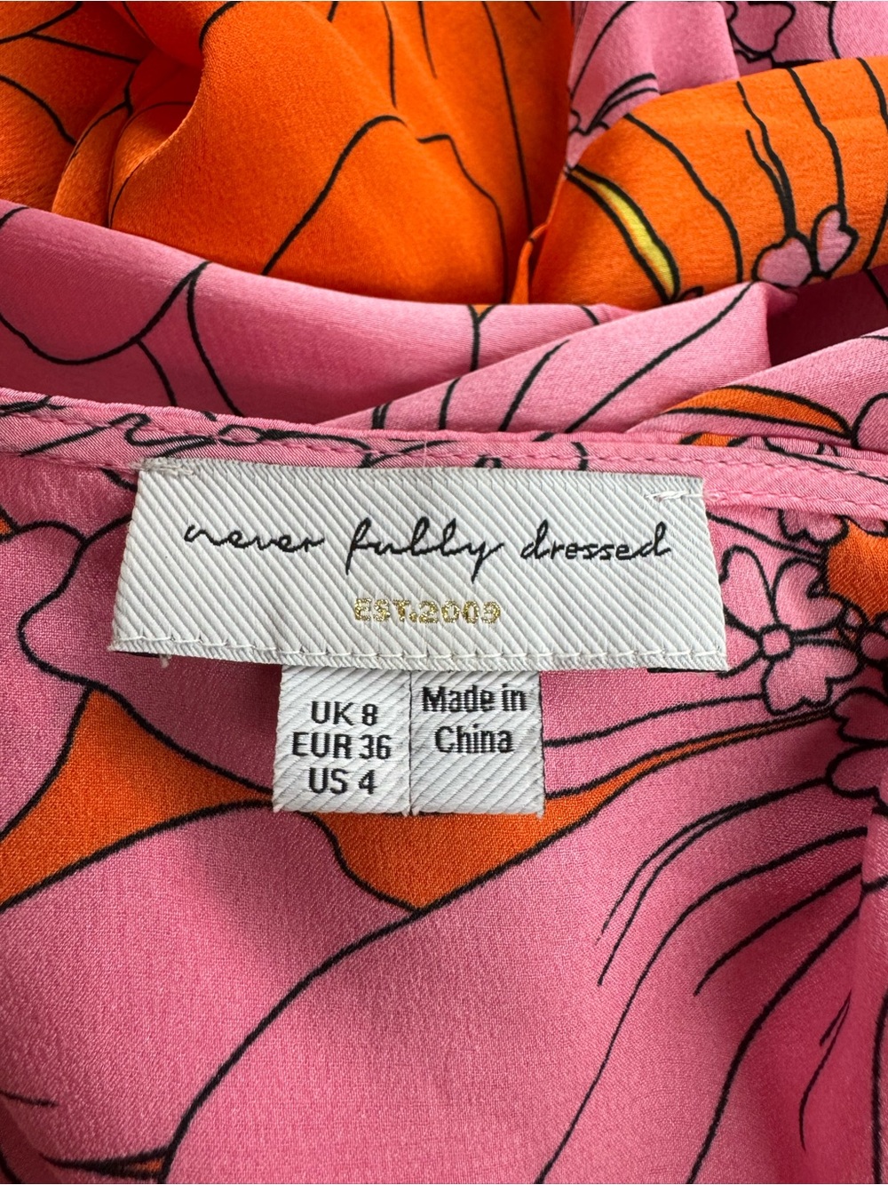 NEVER FULLY DRESSED Iris Zsa Zsa Dress Pink And Orange 4 - Picture 8 of 10